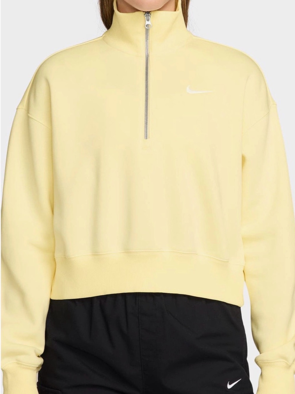 Nike Sportswear Phoenix Fleece Crop Sweatshirt Light Yellow